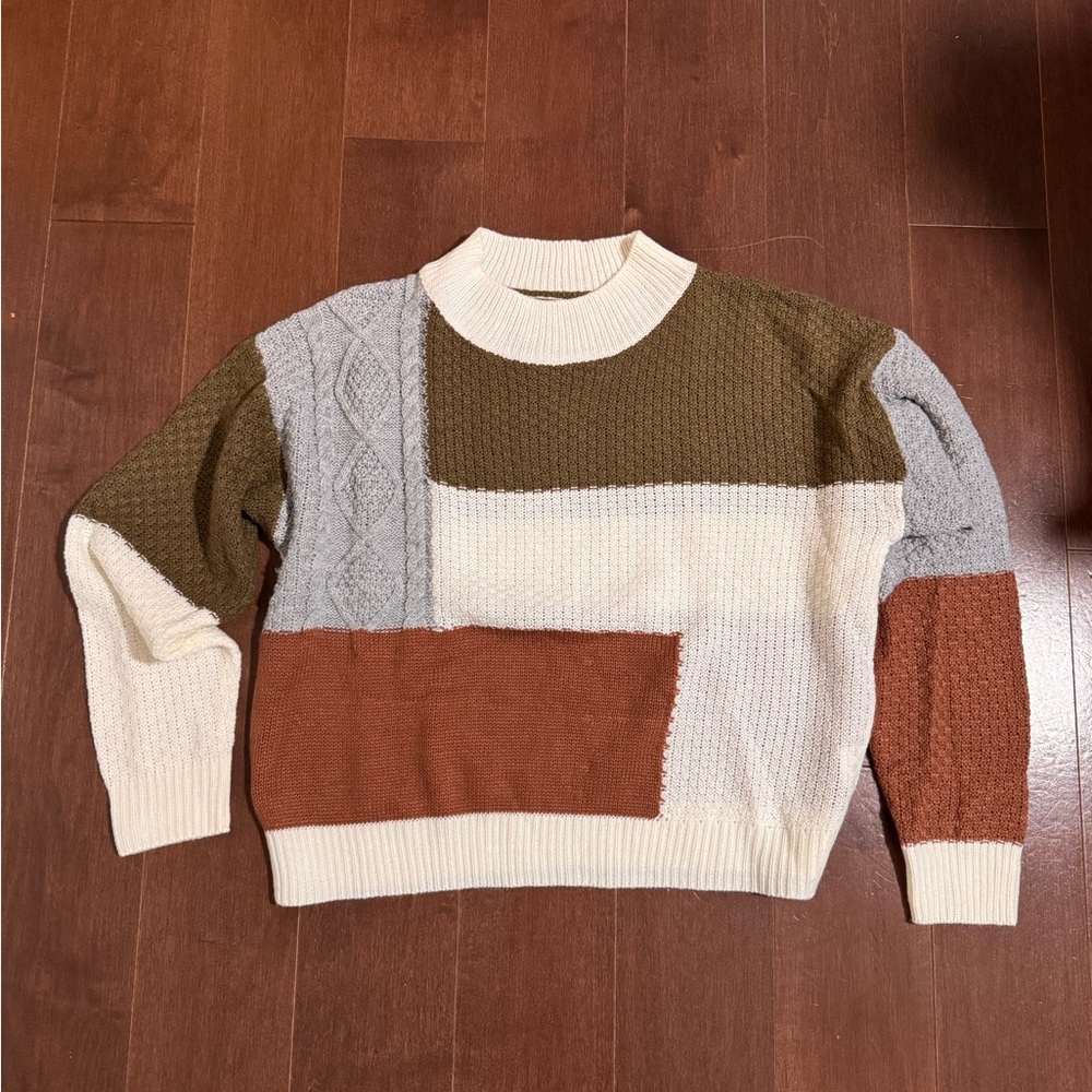 Color Block Patchwork Sweater